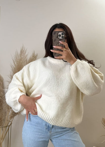 Weicher Oversize Pullover Weiß