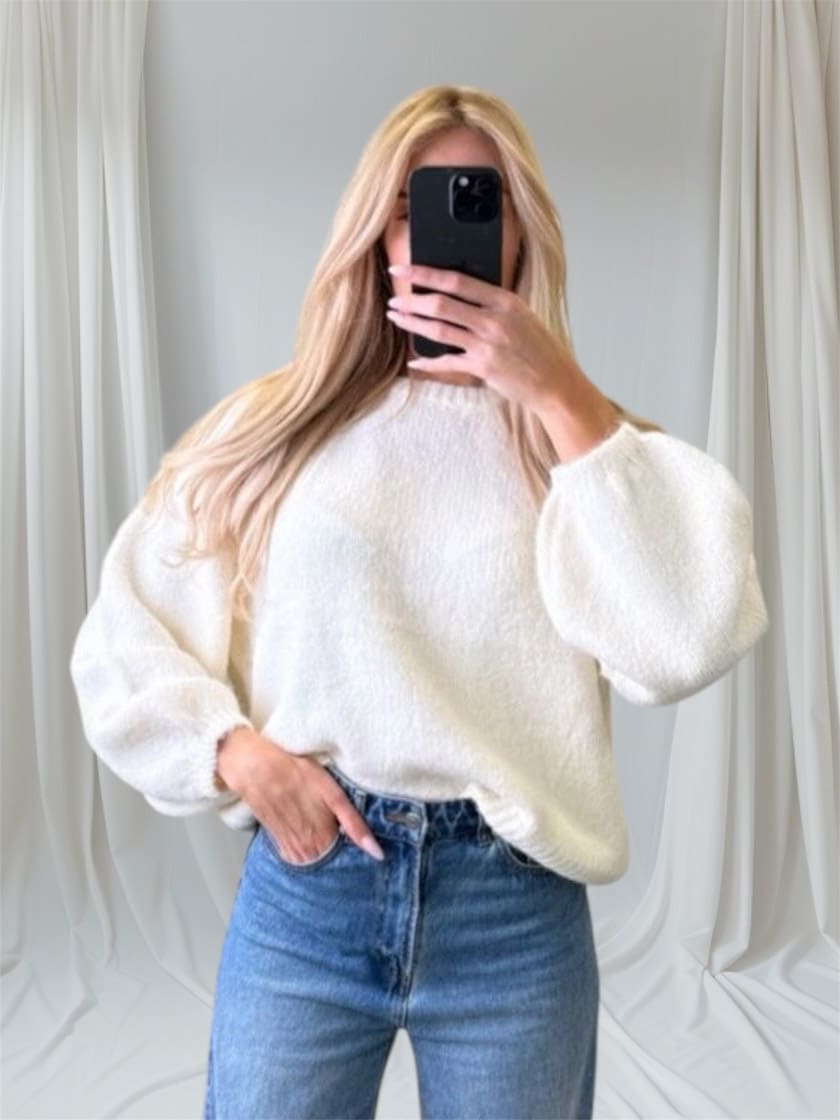 Weicher Oversize Pullover Weiß