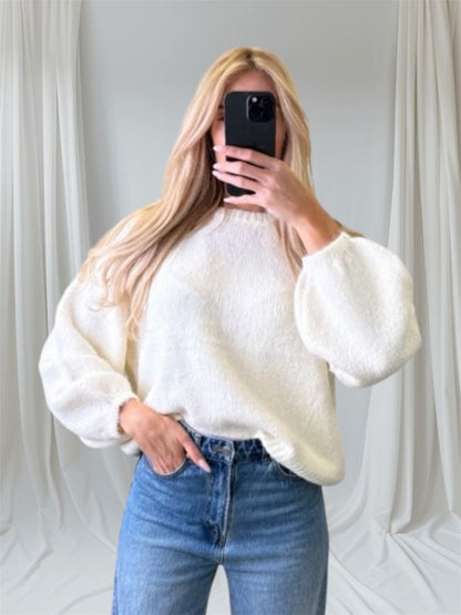 Weicher Oversize Pullover Weiß