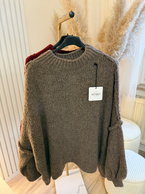 Oversize-Pullover Braun