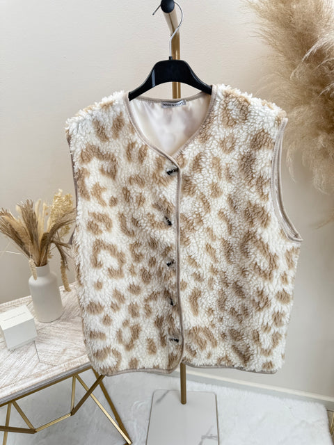 Teddy-Weste Leo Beige