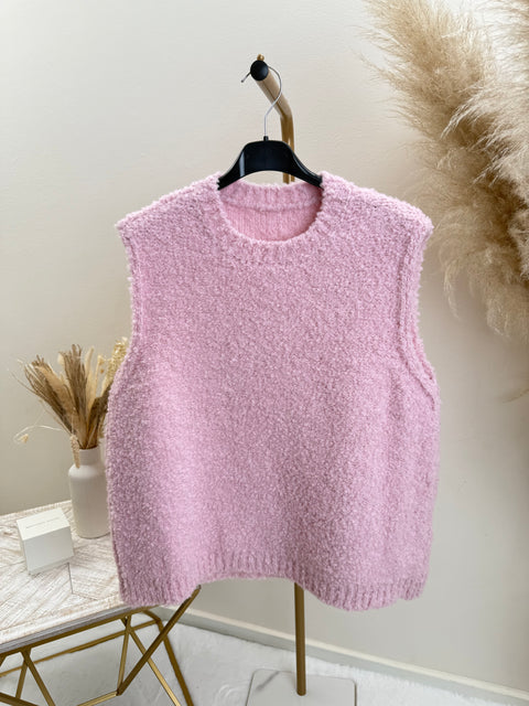 Bouclé-Weste Rosa