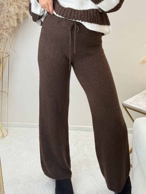 Feinstrick Hose Dunkelbraun