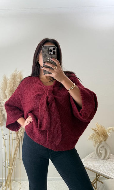 Schleifen Pullover Bordeaux