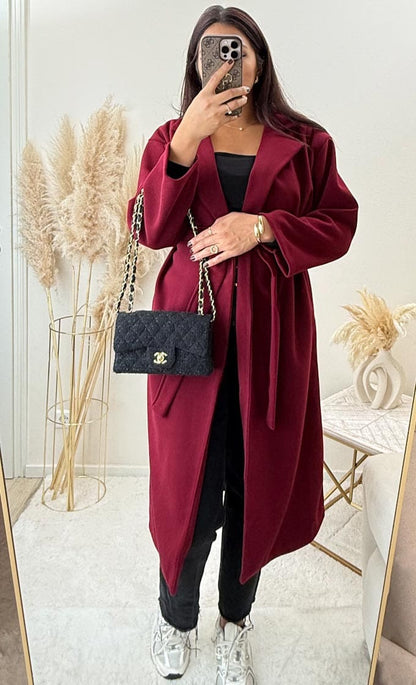 Mittellanger Mantel Bordeaux