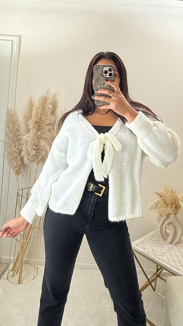 Binde Cardigan Weiß
