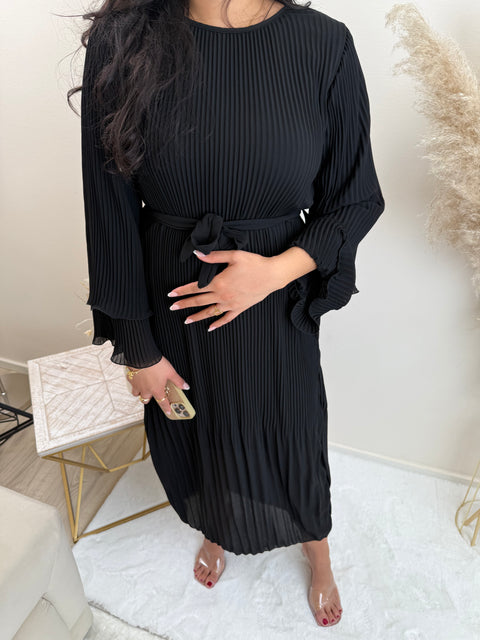 Plissee Kleid Schwarz
