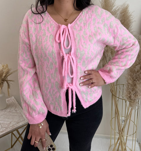 Schleifen Leo Cardigan Rosa