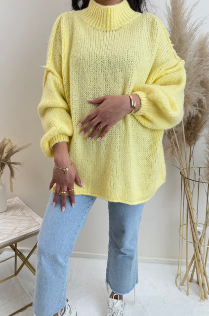 Oversize-Pullover Gelb