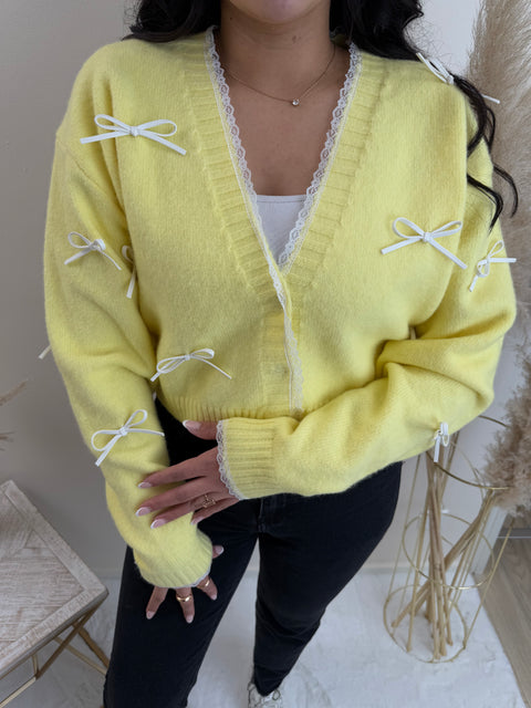 Schleifchen Cardigan Gelb