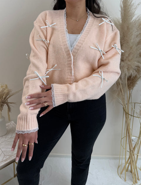 Schleifchen Cardigan Hellorange