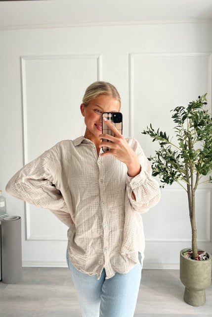 Musselin Bluse Beige