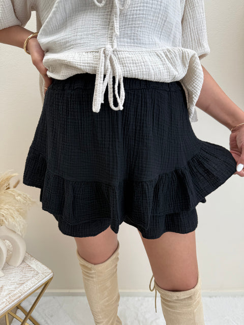 Musselin Hosenrock Schwarz