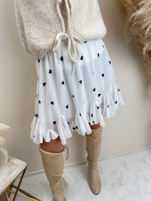 Rüschenrock Herzchen Weiß