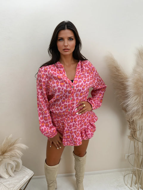 Leo Musselin Jumpsuit Pink